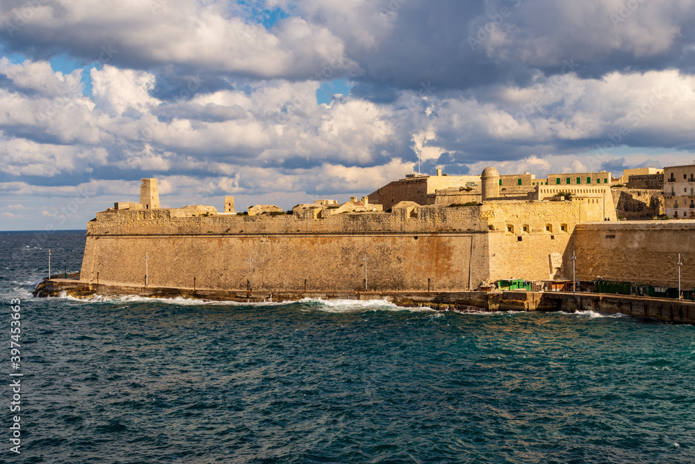 The 16th Century star fort Fort Saint Elmo found at the tip of Valletta the capital city of Malta.