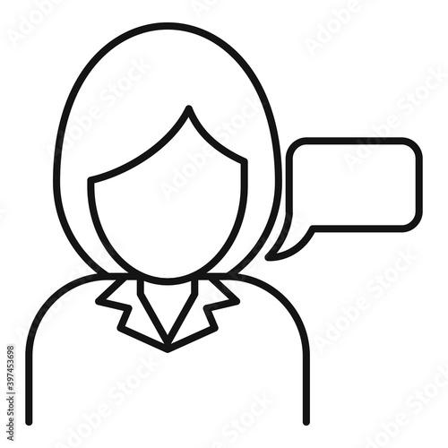 Linguist speech icon. Outline linguist speech vector icon for web design isolated on white background
