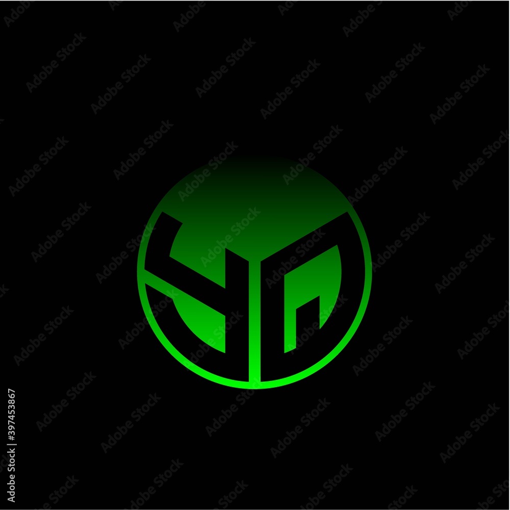 Initial letter Y Q Modern circle with elegant colored background frame Initial letter Y Q Modern circle with elegant colored background frame