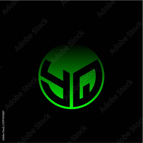 Free Download Initial letter Y Q Modern circle with elegant colored background frame - GFXLoad