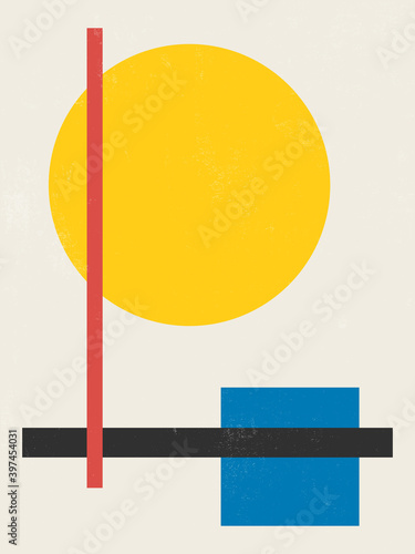 Modern Poster Art. Abstract Wall Art. Digital Interior Decoration Art with Grunge texture.