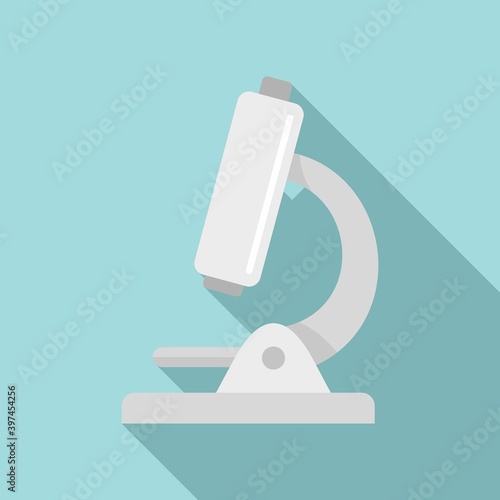 Biophysics microscope icon. Flat illustration of biophysics microscope vector icon for web design