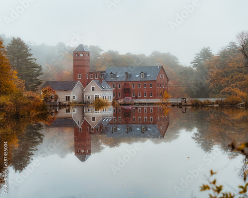 Yarmouth, Maine,USA in a cold autumn morning