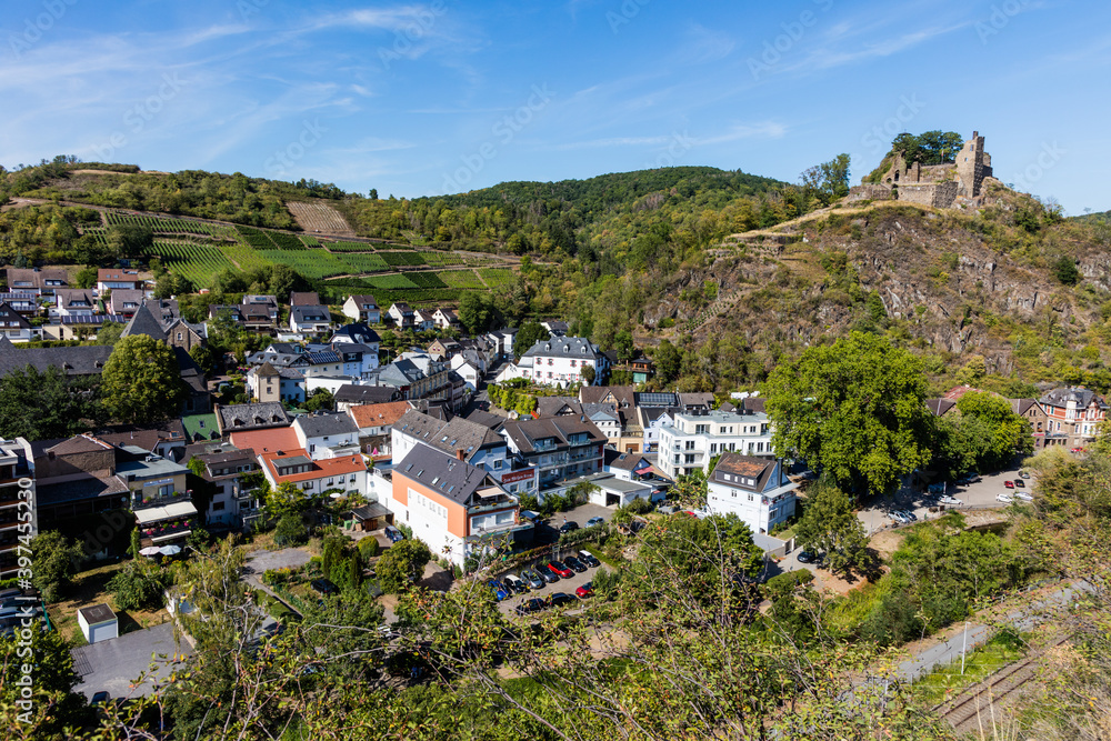 Aerial View of wine village Altenahr, Moselle region, Germany