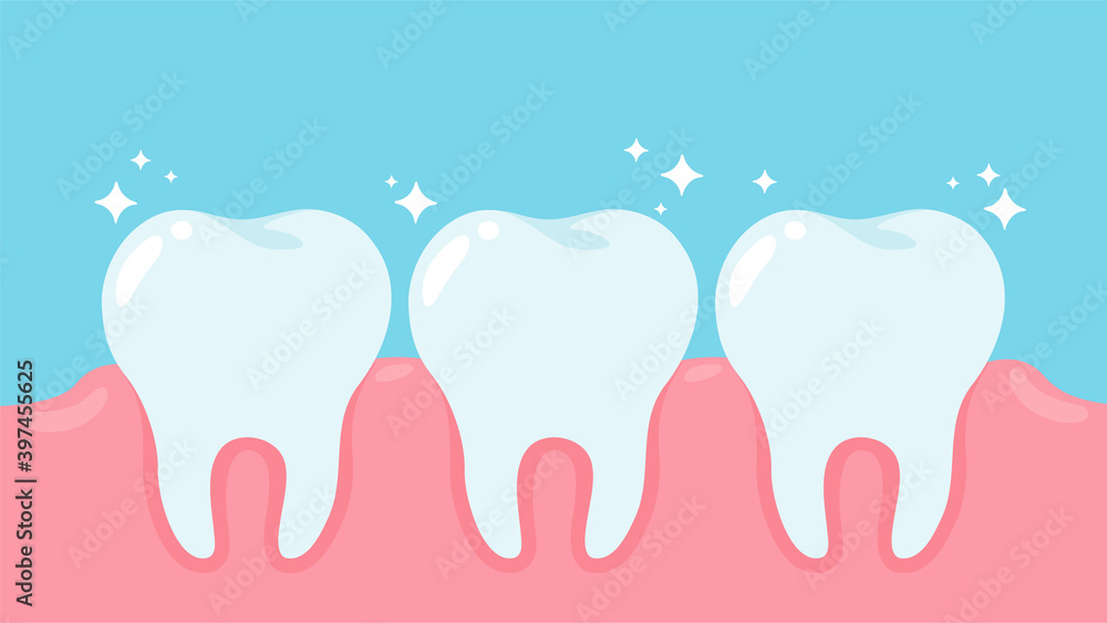 Cartoon healthy oral health and gums Dental care concept. Cartoon healthy oral health and gums Dental care concept.