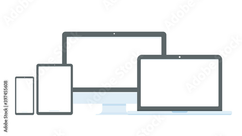 Digital equipment. Smart device technology to help work in the office. Notebook and phone