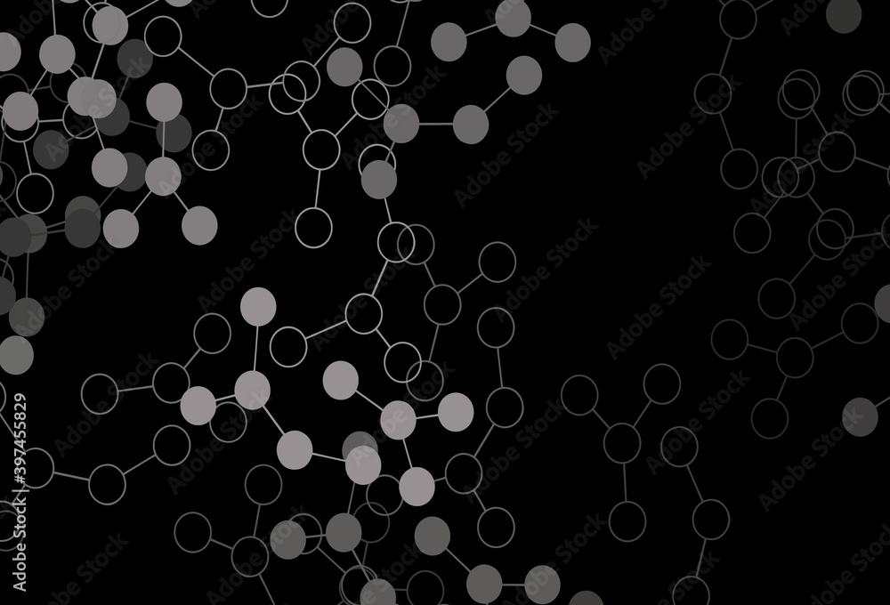 Dark Gray vector pattern with artificial intelligence network.