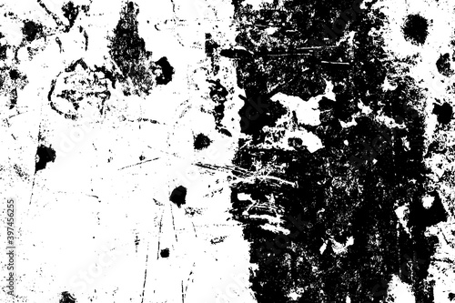 Wallpaper Mural Grunge black and white. Monochrome texture of dirt, chips, and dust. Pattern of black scratches, scuffs on a white background. Abstract ink spot randomly arranged Torontodigital.ca