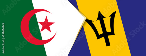 Algeria and Barbados flags, two vector flags.