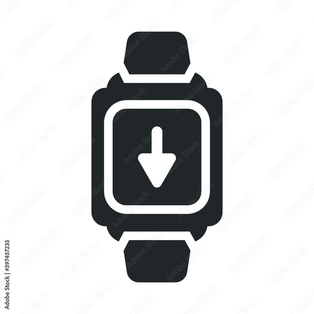 Download arrow, smart watch icon Download arrow, smart watch icon