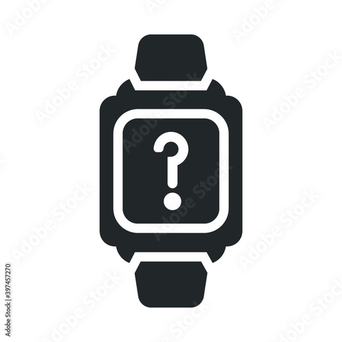 Question mark, smart watch icon