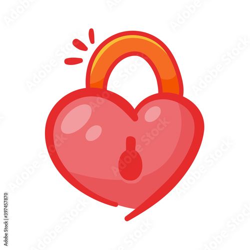 Red heart design with wings of love that must be heartbroken by lovers on Valentine's Day.