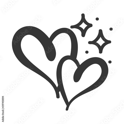 Red heart design with wings of love that must be heartbroken by lovers on Valentine's Day.