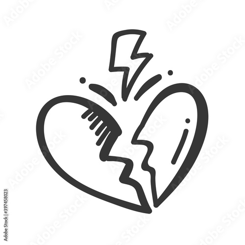 Red heart design with wings of love that must be heartbroken by lovers on Valentine's Day.