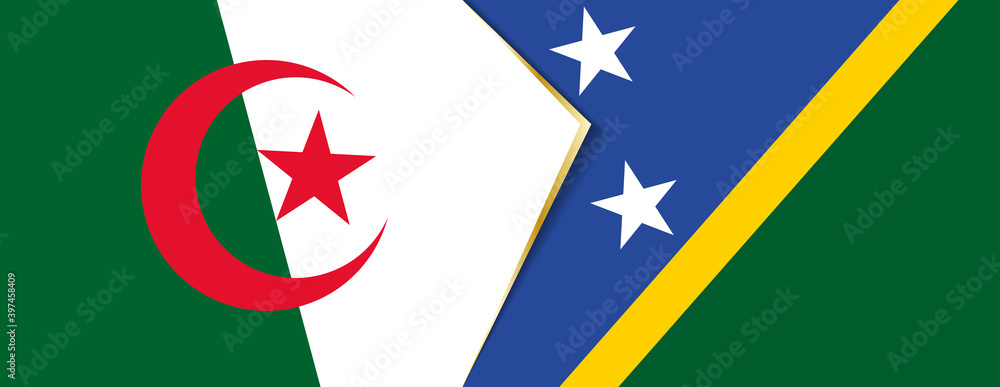 Algeria and Solomon Islands flags, two vector flags. Algeria and Solomon Islands flags, two vector flags.