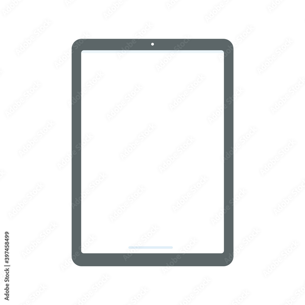 Flat vector design tablet with sleek edges. Flat vector design tablet with sleek edges.