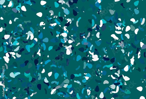 Light blue, green vector template with memphis shapes. © Dmitry