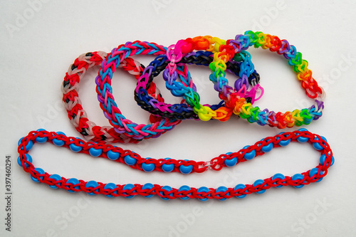 a lot of rainbow loom bracelet