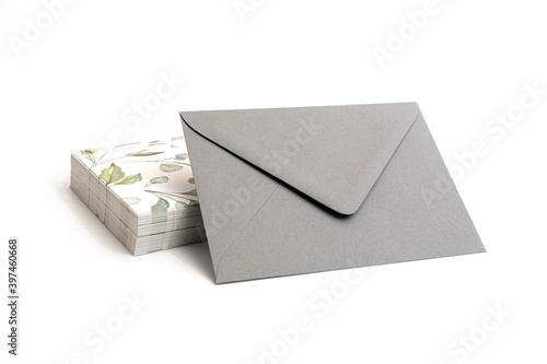 Papierumschlag, Briefumschlag, Farbe grau