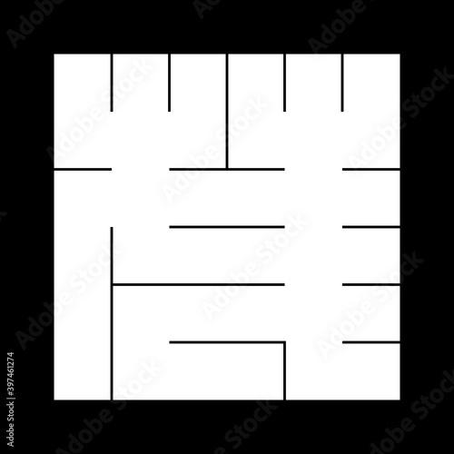 家紋　角字　し　茂