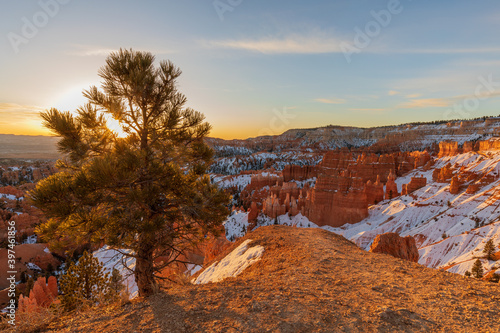 Beautiful Bryce Canyon National Park Utah Sunrise Landscape
