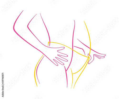 Weight Loss slim woman putting big pants