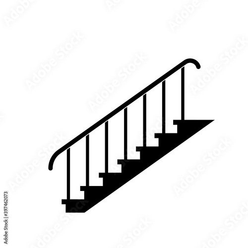 Staircase iron to the basement. illustration.