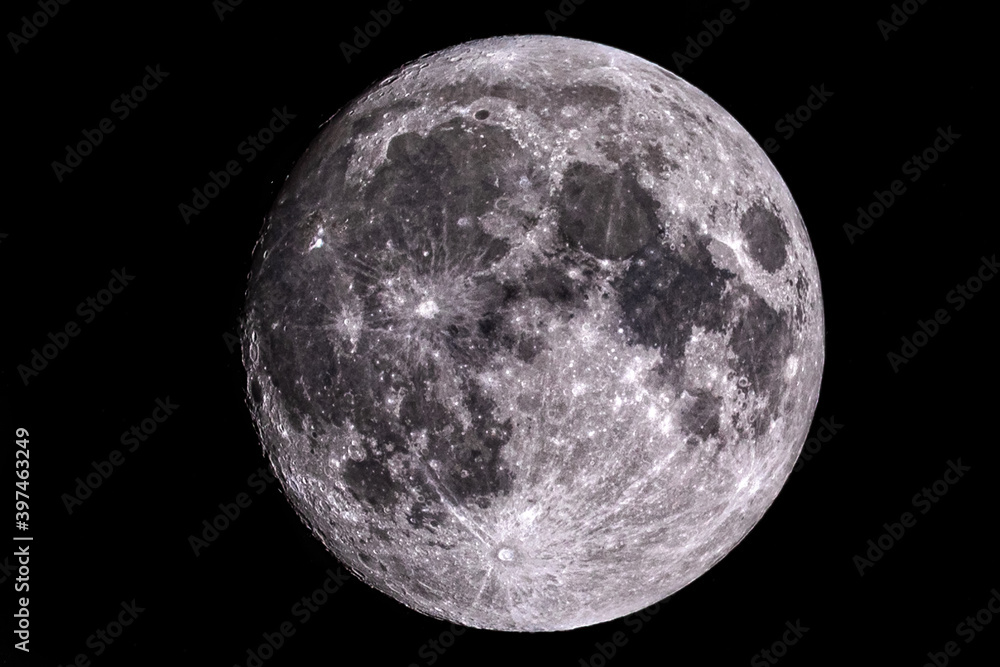 Vollmond mit schwarzem Hintergrund Vollmond mit schwarzem Hintergrund