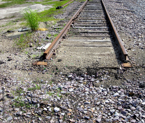 Wallpaper Mural End of the line, railroad tracks end, gravel, dirt, broken glass. Torontodigital.ca