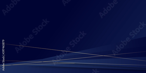 Abstract polygonal pattern luxury dark blue with gold background