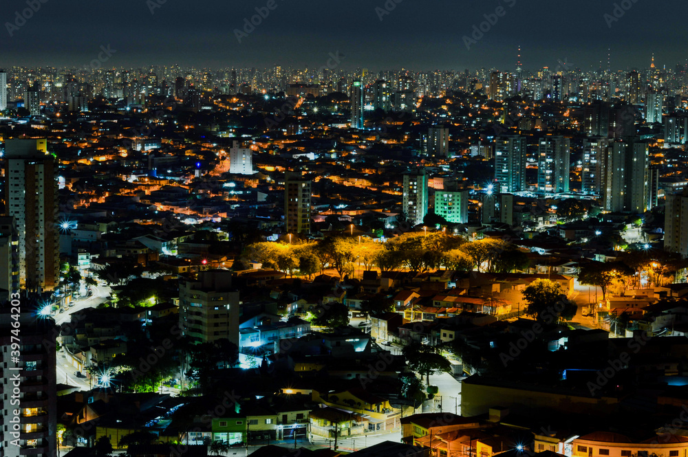 Obraz premium The lights of the megalopolis São Paulo, Brazil. Great city photography at night.