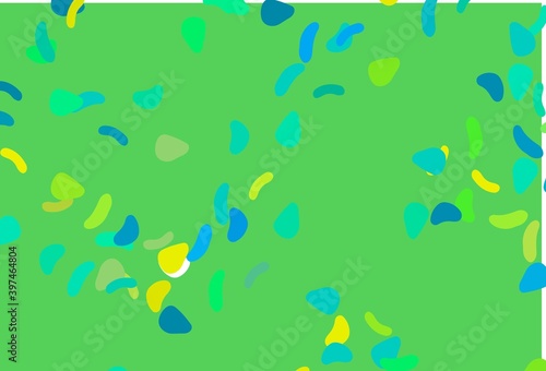 Light Blue  Yellow vector template with memphis shapes.
