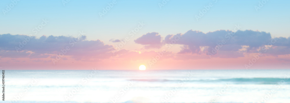海と朝日パノラマ