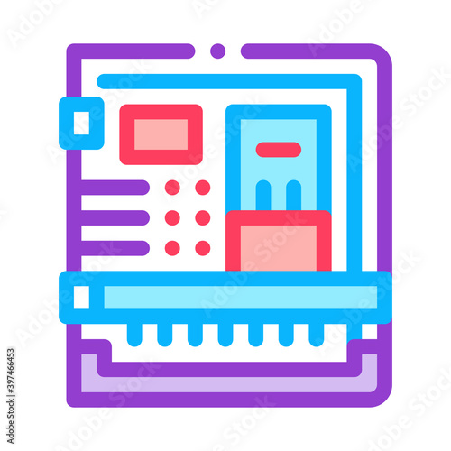 back of computer system with ports color icon vector. back of computer system with ports sign. isolated symbol illustration
