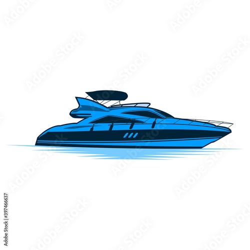 Luxury yachts logo design vector