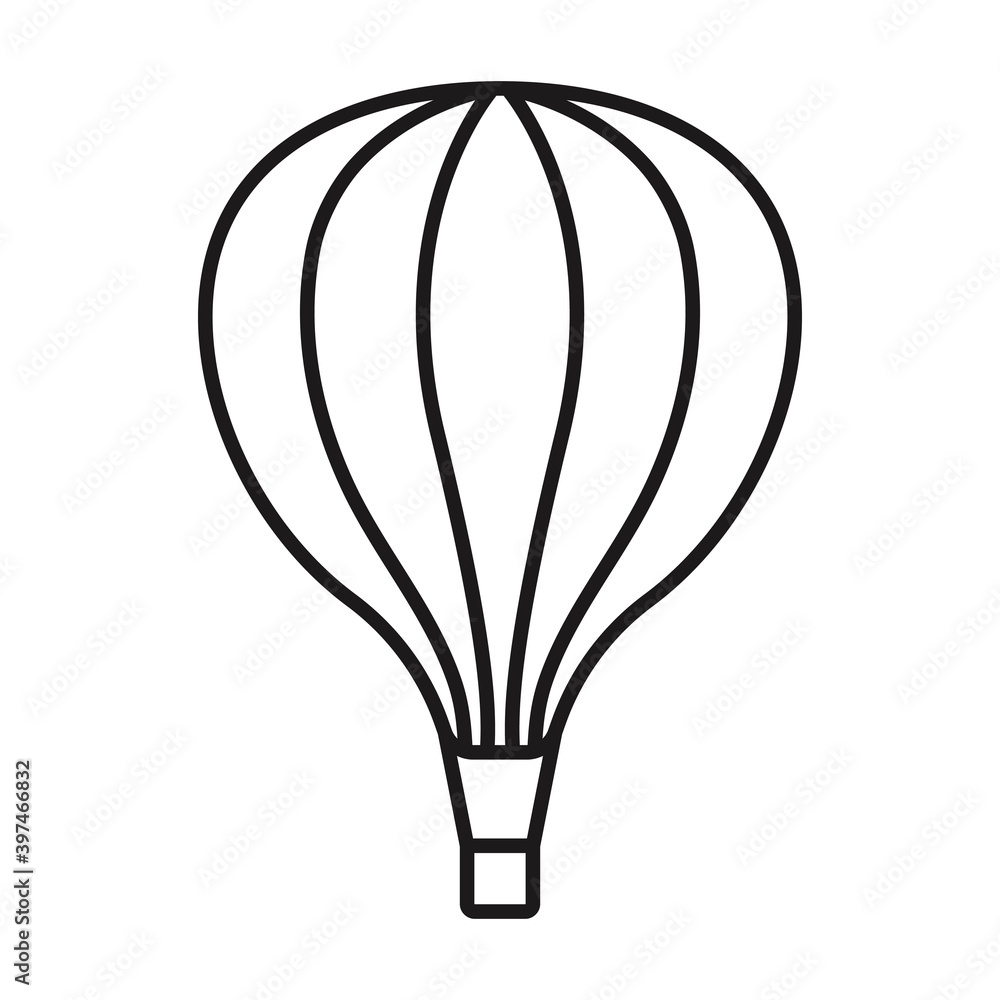 Hot air balloon or balloon flight line art vector icon for apps and websites Hot air balloon or balloon flight line art vector icon for apps and websites
