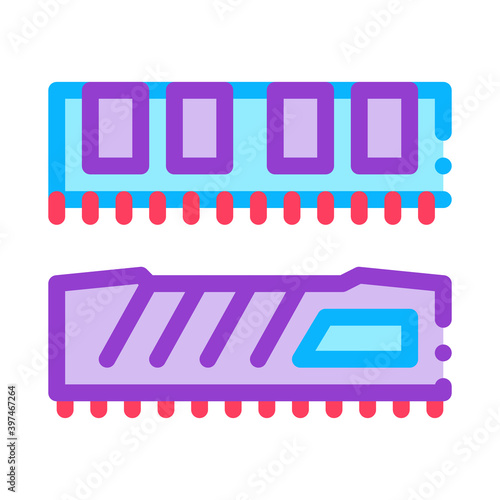 riser memory cards color icon vector. riser memory cards sign. isolated symbol illustration