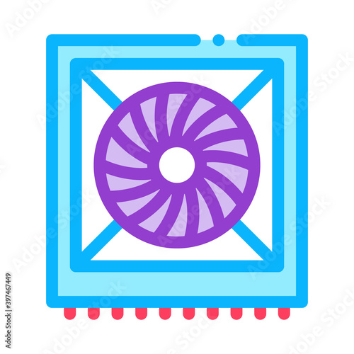 system fan computer component color icon vector. system fan computer component sign. isolated symbol illustration