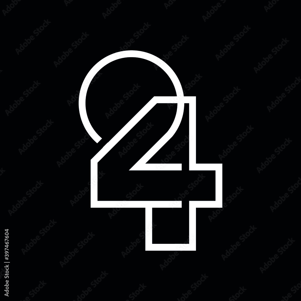 twenty four number logo design twenty four number logo design