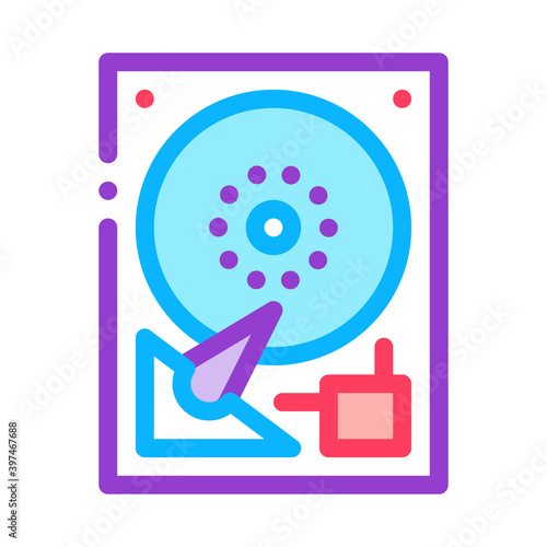 hard drive disk color icon vector. hard drive disk sign. isolated symbol illustration