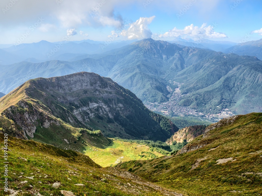 Caucasian mountain landscape near famous ski resort Krasnaya Polyana in Russia. Caucasian mountain landscape near famous ski resort Krasnaya Polyana in Russia.