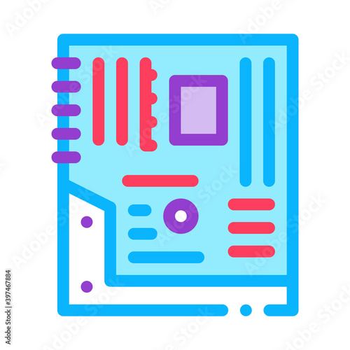 mainboard motheboard computer part color icon vector. mainboard motheboard computer part sign. isolated symbol illustration photo