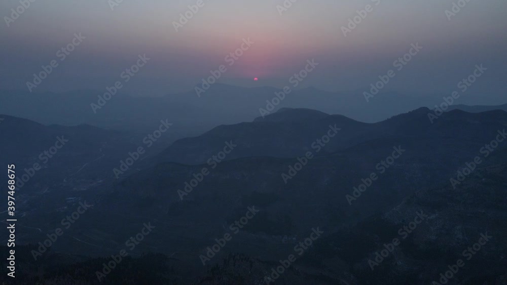 Aerial photography of mountains in the suburbs of Jinan Aerial photography of mountains in the suburbs of Jinan