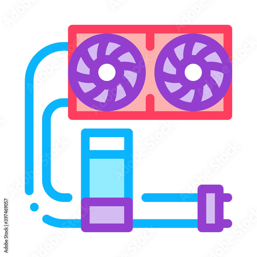water cooler computer part color icon vector. water cooler computer part sign. isolated symbol illustration