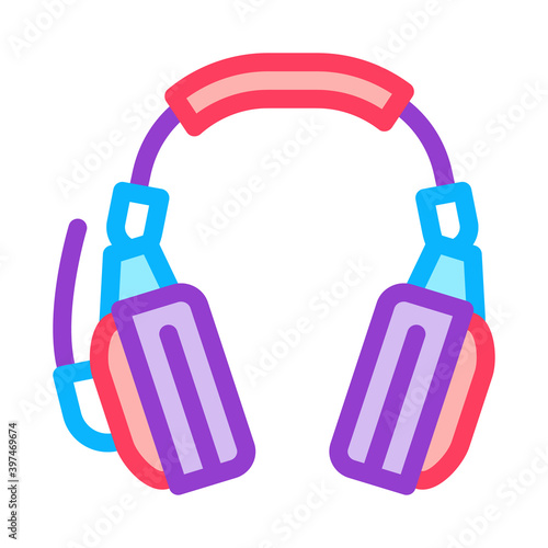 headphones accessories color icon vector. headphones accessories sign. isolated symbol illustration