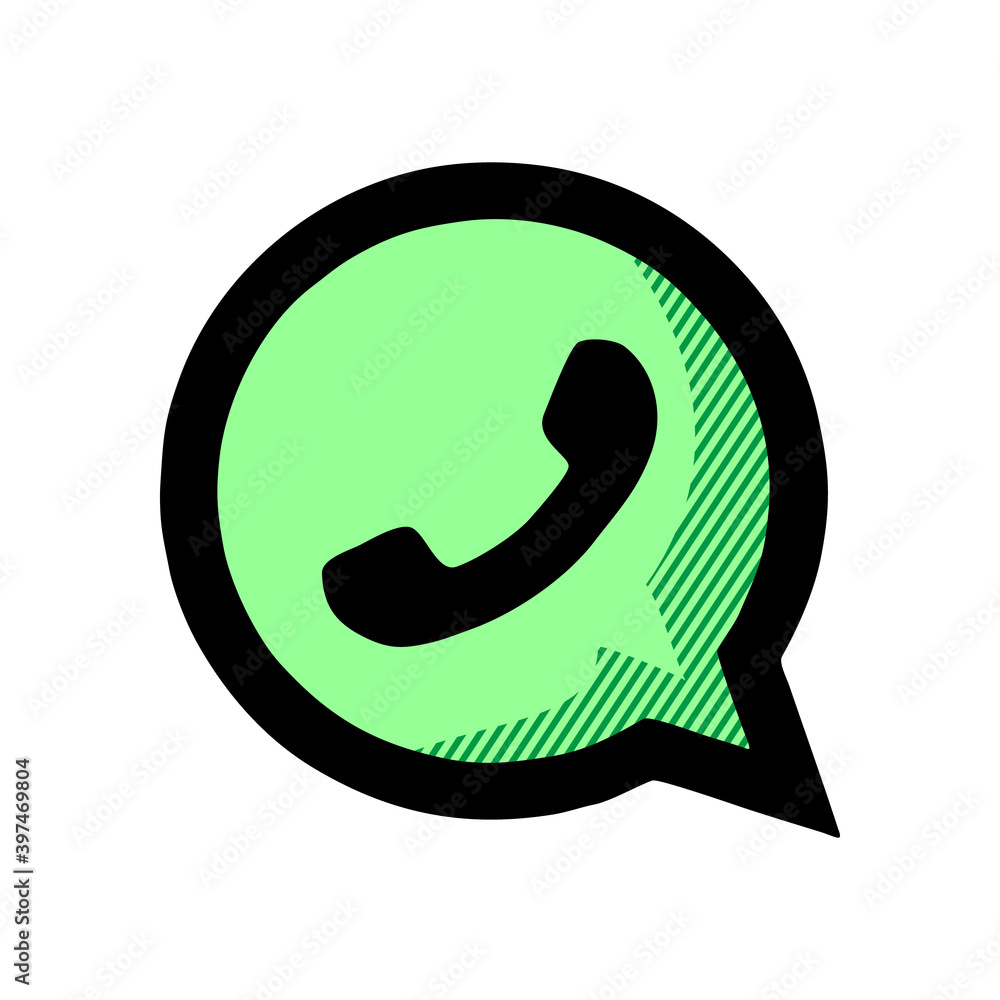 Whatsapp logo icon isolated on white background. Whatsapp logo icon