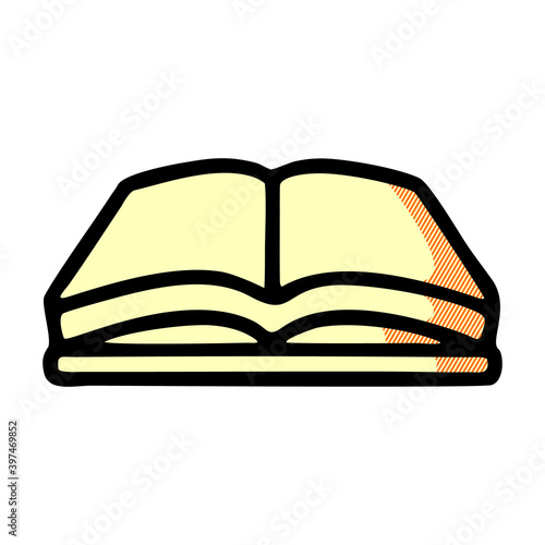 Black line icon for open-book open book magazine library textbook