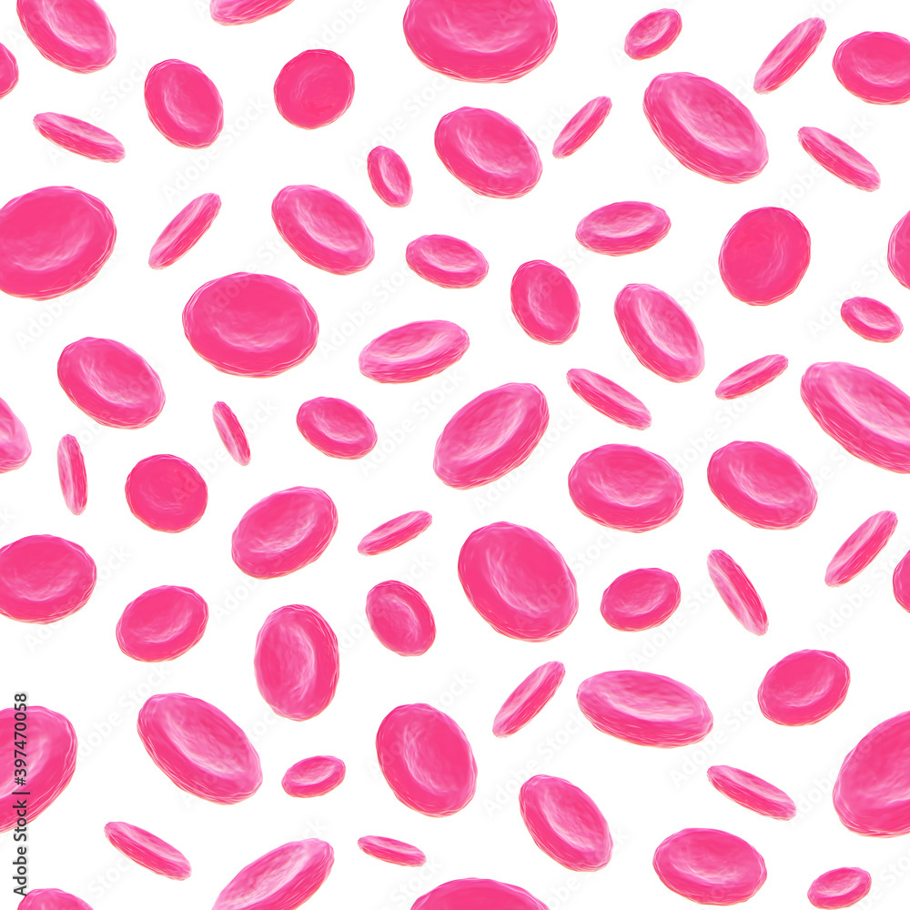 a blood cells seamless pattern. 3d illustration a blood cells seamless pattern. 3d illustration
