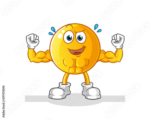  emoticon muscular cartoon. cartoon mascot vector