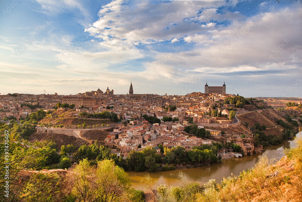 Toledo, Spain, Castilla la Mancha, panoramic view.